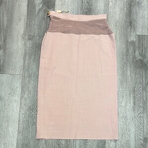 Vivienne Westwood Blush Pencil Skirt with Mesh Accent